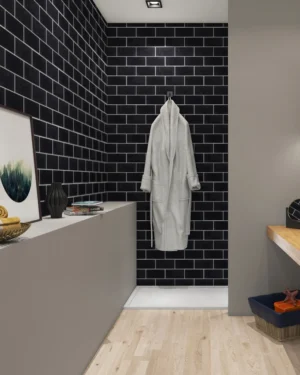 Black Lime Honed Metro Tile